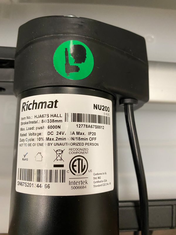 RICHMAT NU200 HJ67S HALL REPLACEMENT MOTOR Stroke/Instal.: 84/338mm RICHMAT NU200 HJA58  REPLACEMENT MOTOR