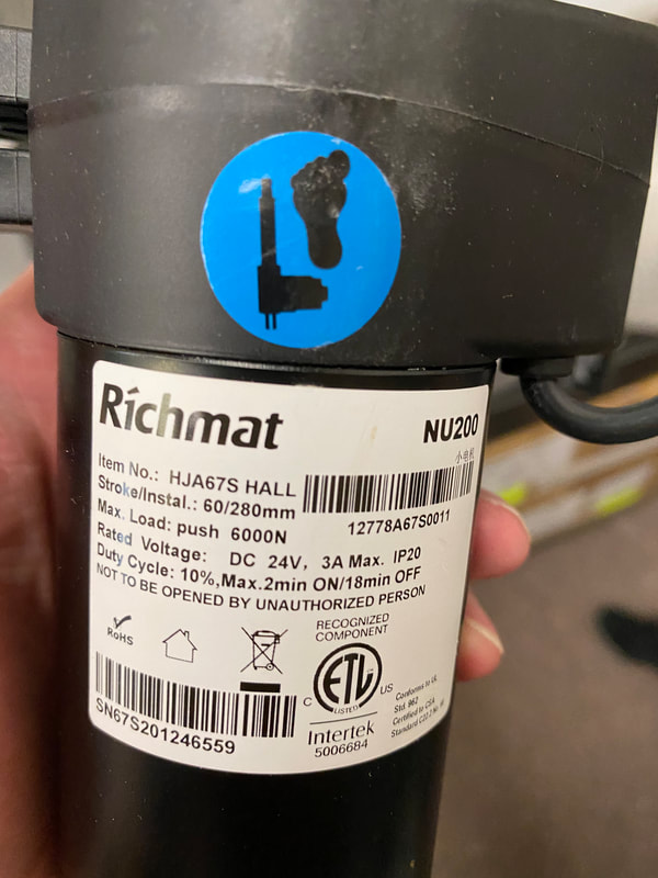 RICHMAT NU200 HJA67S HALL REPLACEMENT MOTOR. Stroke/Instal.: 60/280mm